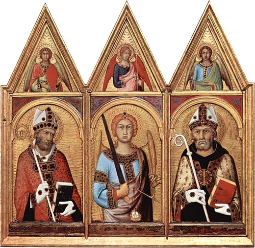 San Miguel Arcángel con San Ambrosio y San Agustín