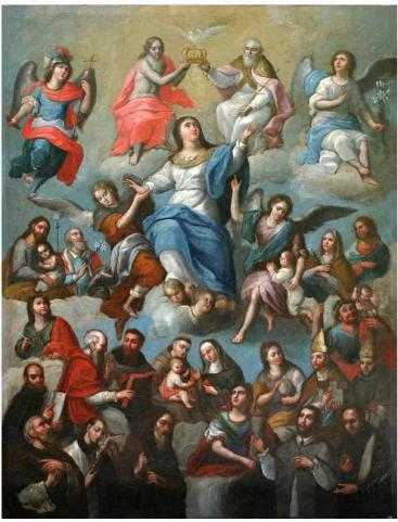 San Miguel Arcángel y la coronación de la virgen María
