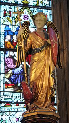 San Miguel Arcángel aniquilando al dragón