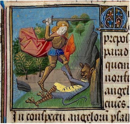 San Miguel Arcángel derribando al maligno