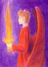 San Miguel Arcángel con su espada de fuego