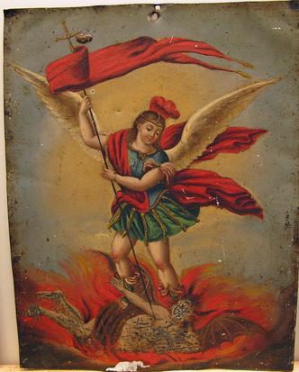 San Miguel Arcángel en lucha contra Lucifer