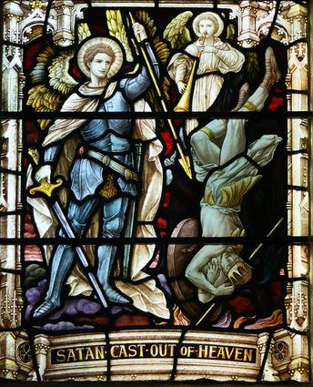 San Miguel Arcángel expulsando del cielo a Lucifer