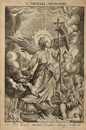 San Miguel Arcángel peleando contra el caído