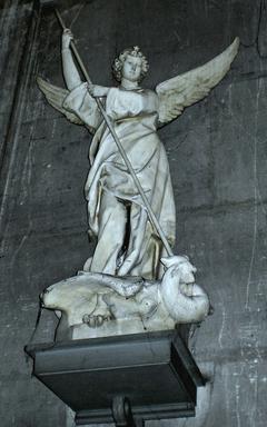 San Miguel Arcángel aplastando al dragón