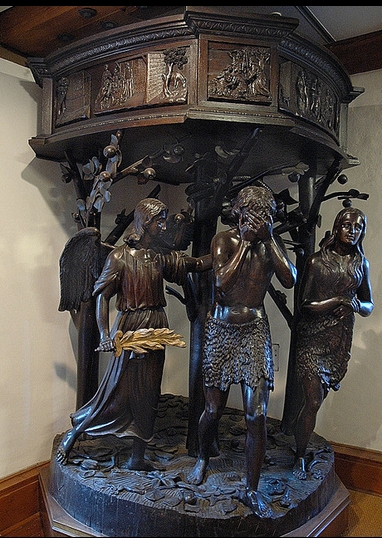 San Miguel Arcángel expulsando a Adán y Eva del Paraíso