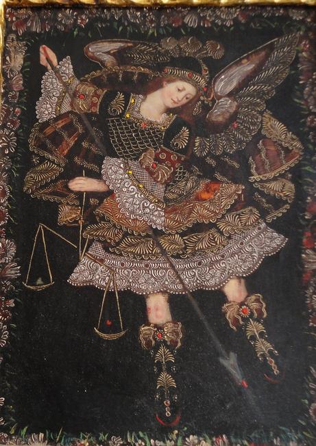 San Miguel Arcángel con su lanza y escala