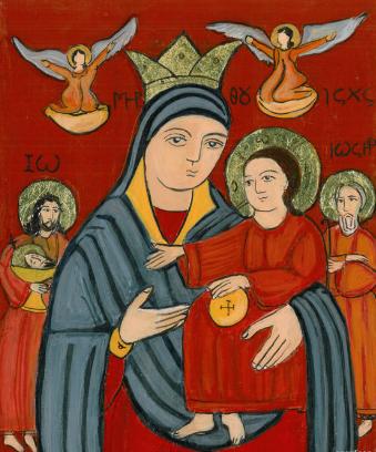 San Miguel Arcángel y el niño Jesús