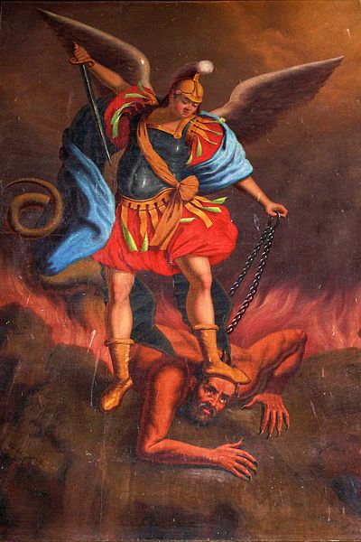 San Miguel Arcángel encadenando a Lucifer