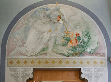 San Miguel Arcángel luchando contra la bestia