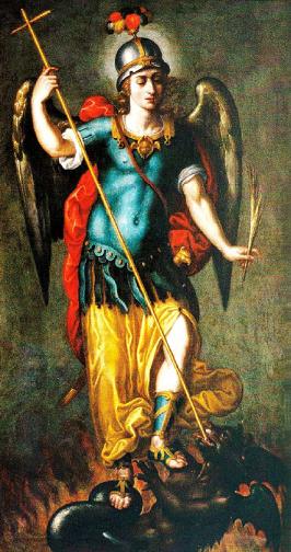 San Miguel Arcángel en lucha contra la bestia