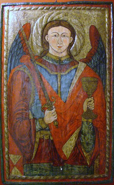 San Miguel Arcángel con el cáliz y la espada