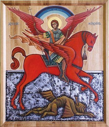 San Miguel Arcángel derrotando al Demonio