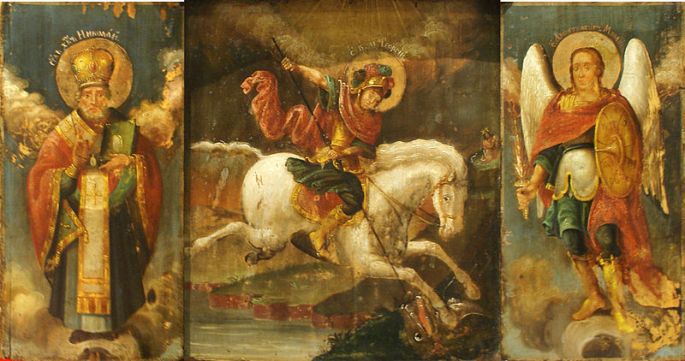 San Miguel Arcángel, San Jorge y Nicolás el Taumaturgo