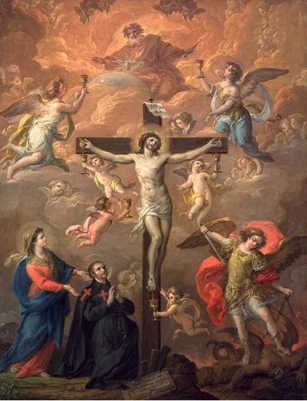 San Miguel Arcángel en la crucifixión de Jesús