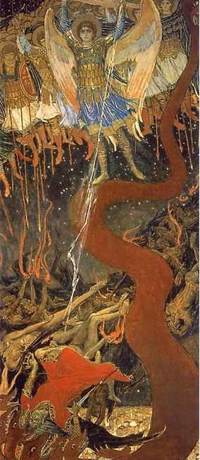 San Miguel Arcángel expulsando a los ángeles rebeldes