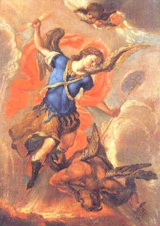 San Miguel Arcángel en batalla con Lucifer