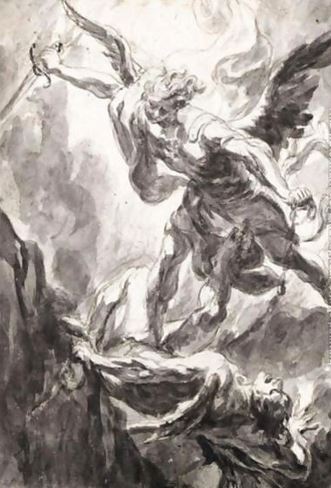 San Miguel Arcángel en lucha contra Lucifer