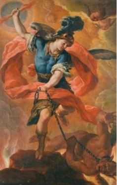 San Miguel Arcángel encadenando a Lucifer