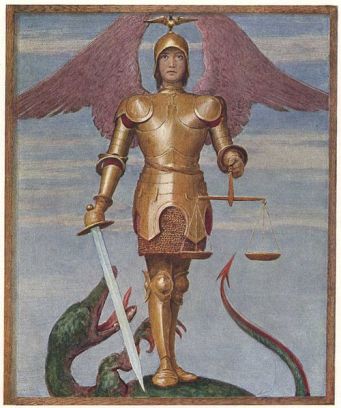 San Miguel Arcángel luchando contra el dragón