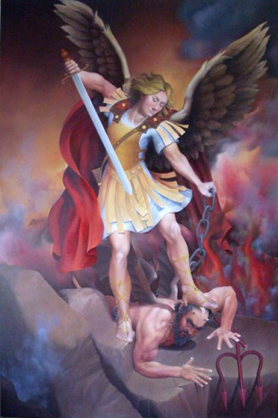 San Miguel Arcángel derrotando a Lucifer