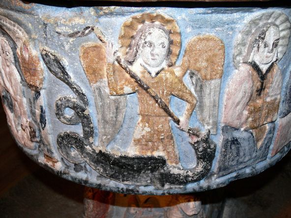 San Miguel Arcángel luchando contra el Dragón