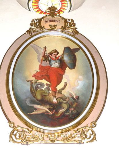 San Miguel Arcángel abatiendo al dragón