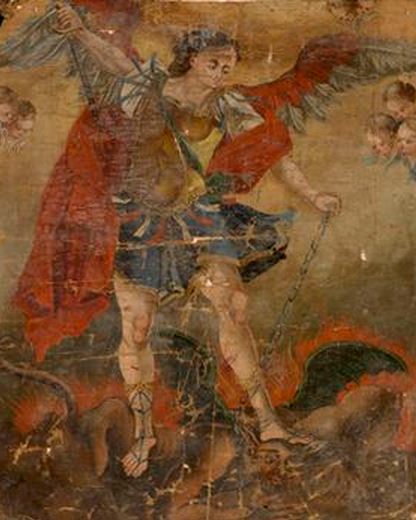 San Miguel Arcángel encadenando a Lucifer