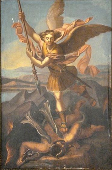 San Miguel Arcángel luchando contra Satanás