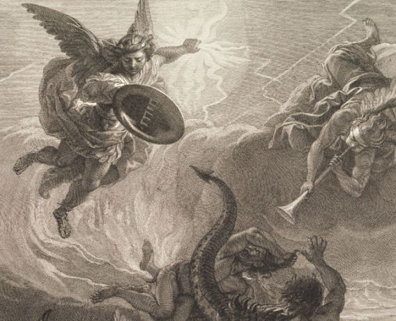 San Miguel Arcángel y la expulsión de los ángeles rebeldes