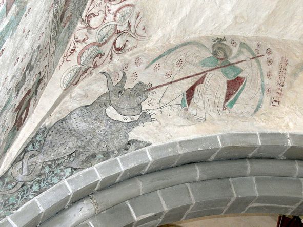 San Miguel Arcángel luchando contra el Dragón