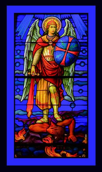 San Miguel Arcángel derribando a Lucifer