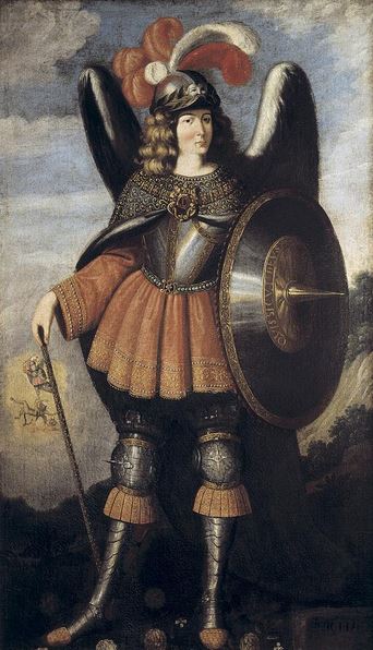 San Miguel Arcángel en lucha con Lucifer