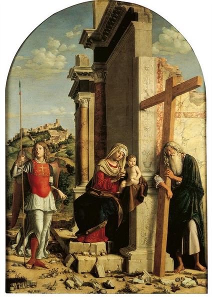 San Miguel Arcángel, la Virgen María y el santo Niño