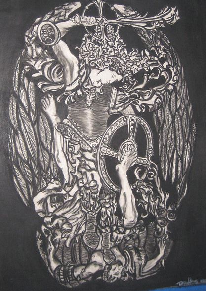 San Miguel Arcángel luchando contra Lucifer