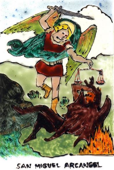 San Miguel Arcángel luchando contra el Demonio