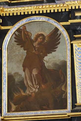 San Miguel Arcángel abatiendo a Lucifer