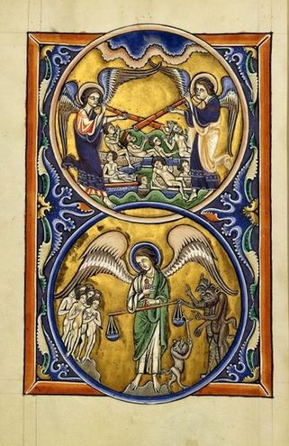 San Miguel Arcángel en la resurrección de los muertos y pesaje de las almas