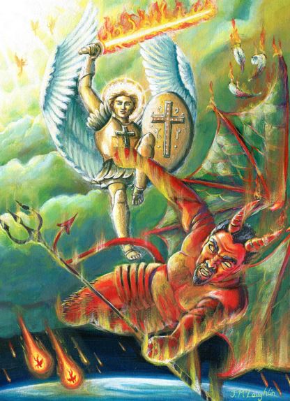 San Miguel Arcángel derrotando a Satanás