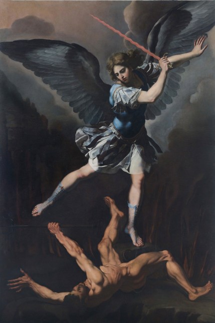 El Príncipe de la milicia celestial derrotando a Lucifer,