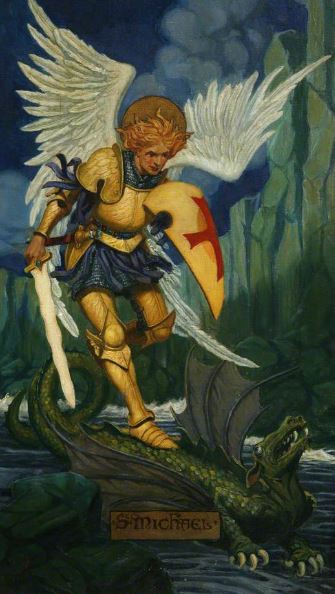 El guerrero San Miguel venciendo al dragón