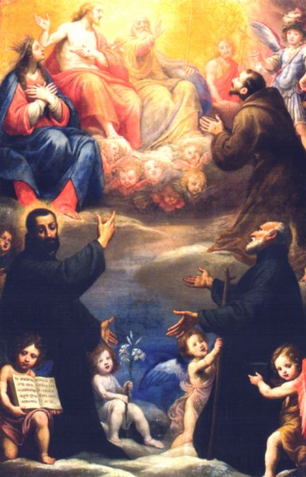 San Miguel Arcángel presentando a San Cayetano a la Santísima Trinidad