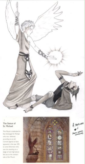 Arcángel Miguel en batalla contra el maligno