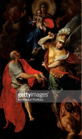 San Miguel Arcángel con la Virgen, el niño y San Juan evangelista