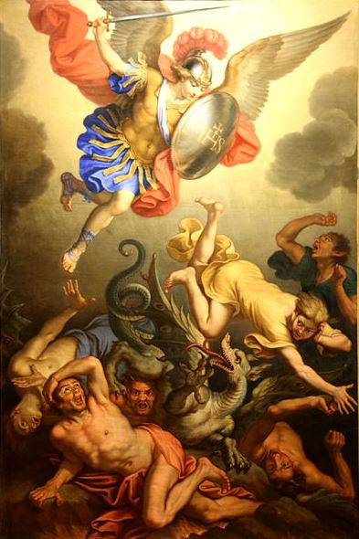 Miguel Arcángel en la expulsión de los ángeles rebeldes